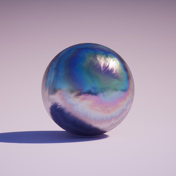 an iridescent object